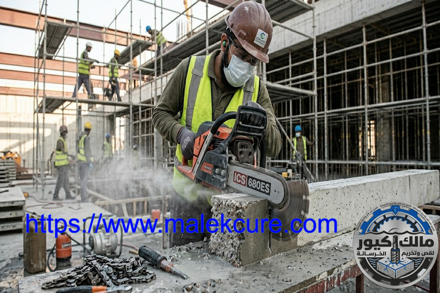 خدمات قص وتخريم الخرسانة في جدة باستخدام أحدث المعدات لفتح الفتحات وتعديل الهياكل الخرسانية بدقة عالية